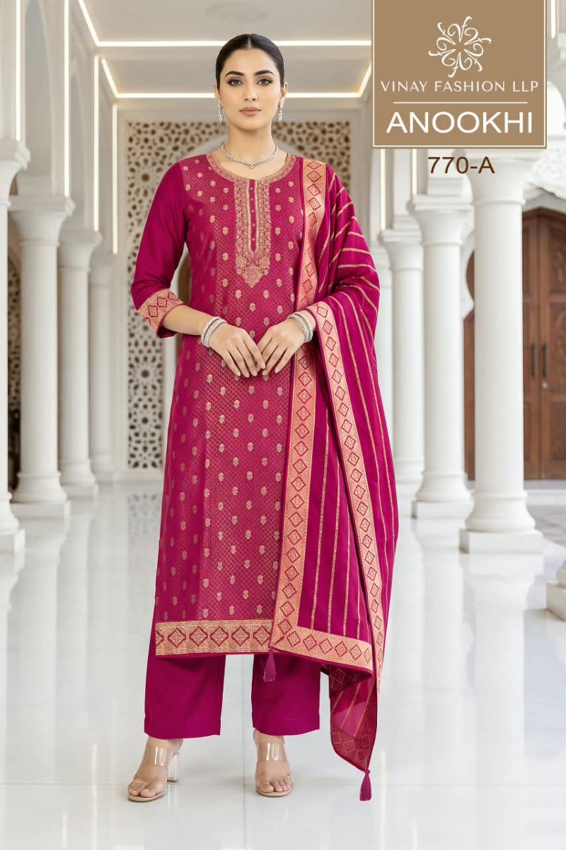 Anookhi By Vinay Kuleesh Viscose Chinya Silk Jacquard Salwar Kameez